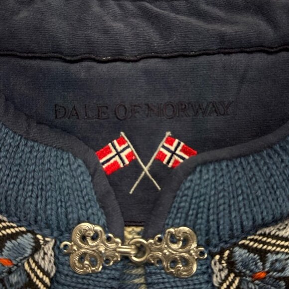 DALE OF NORWAY Cardigan Sweater Womens Large Metal Clasps * FOR REPAIR * READ - Picture 10 of 14